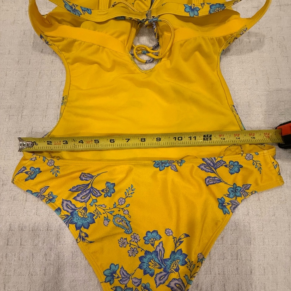 Sam Edelman Yellow Flora Monokini size Large, NWT! - Picture 11 of 14